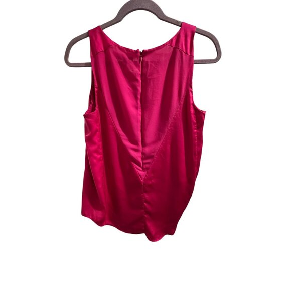🍒 2/$20 🍒 Womens Sleeveless Blouse M Fuchsia Polyester Blend - Picture 8 of 8